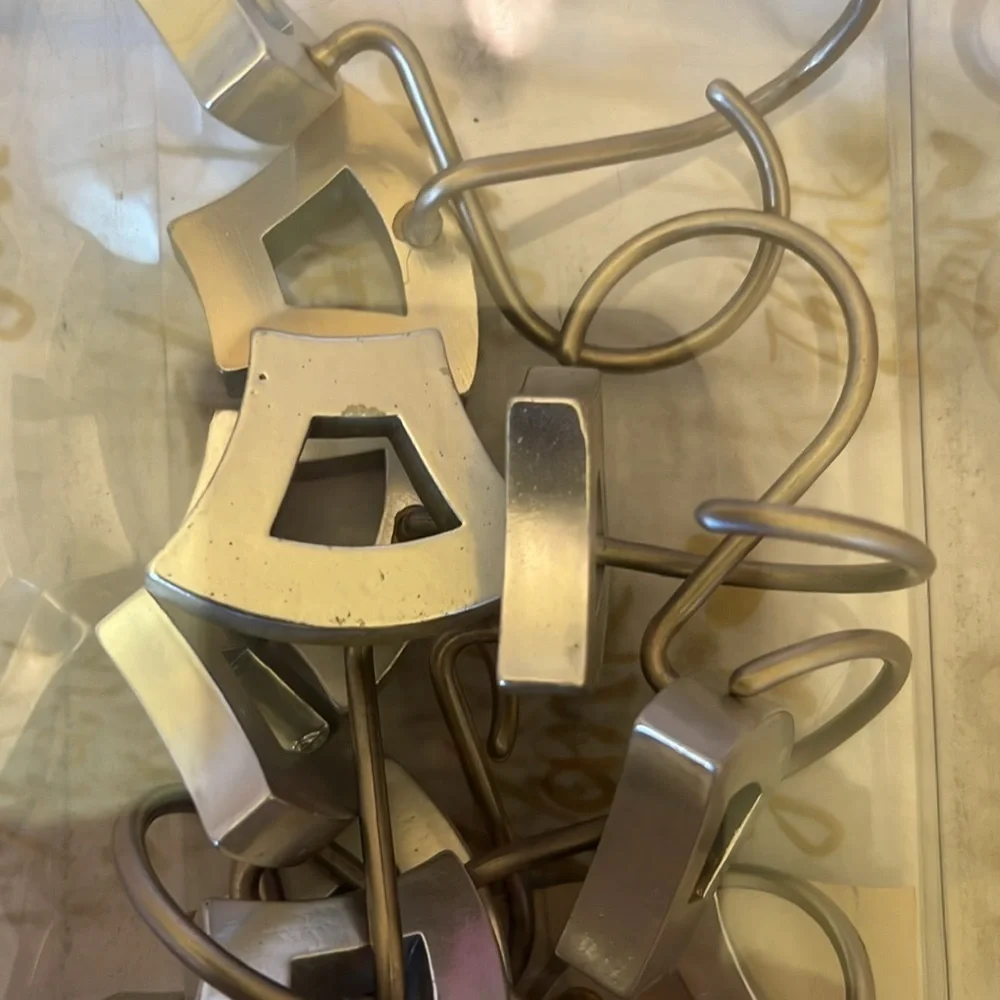 NWOT 12 silver resin  modern design shower hooks